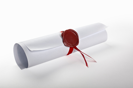 Rolled up document with wax seal